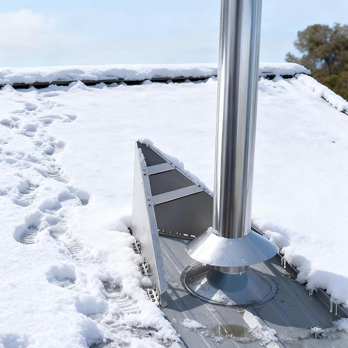 Snow Splitter for Chimneys. Lifetime Protection for 6-8" Wood Stove Chimneys.for Protection Stack Pipes and Chimneys