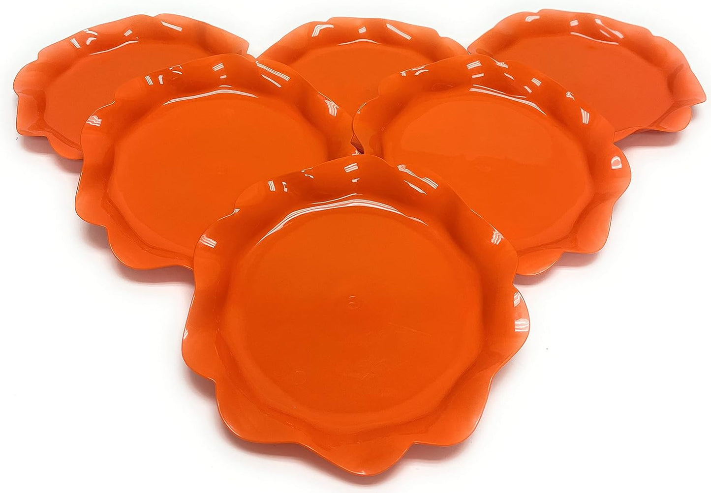 Mintra Home Reusable Bowls and Plates 6pk - Lotus Collection (Orange, Plate 6pk - (7.5inW))