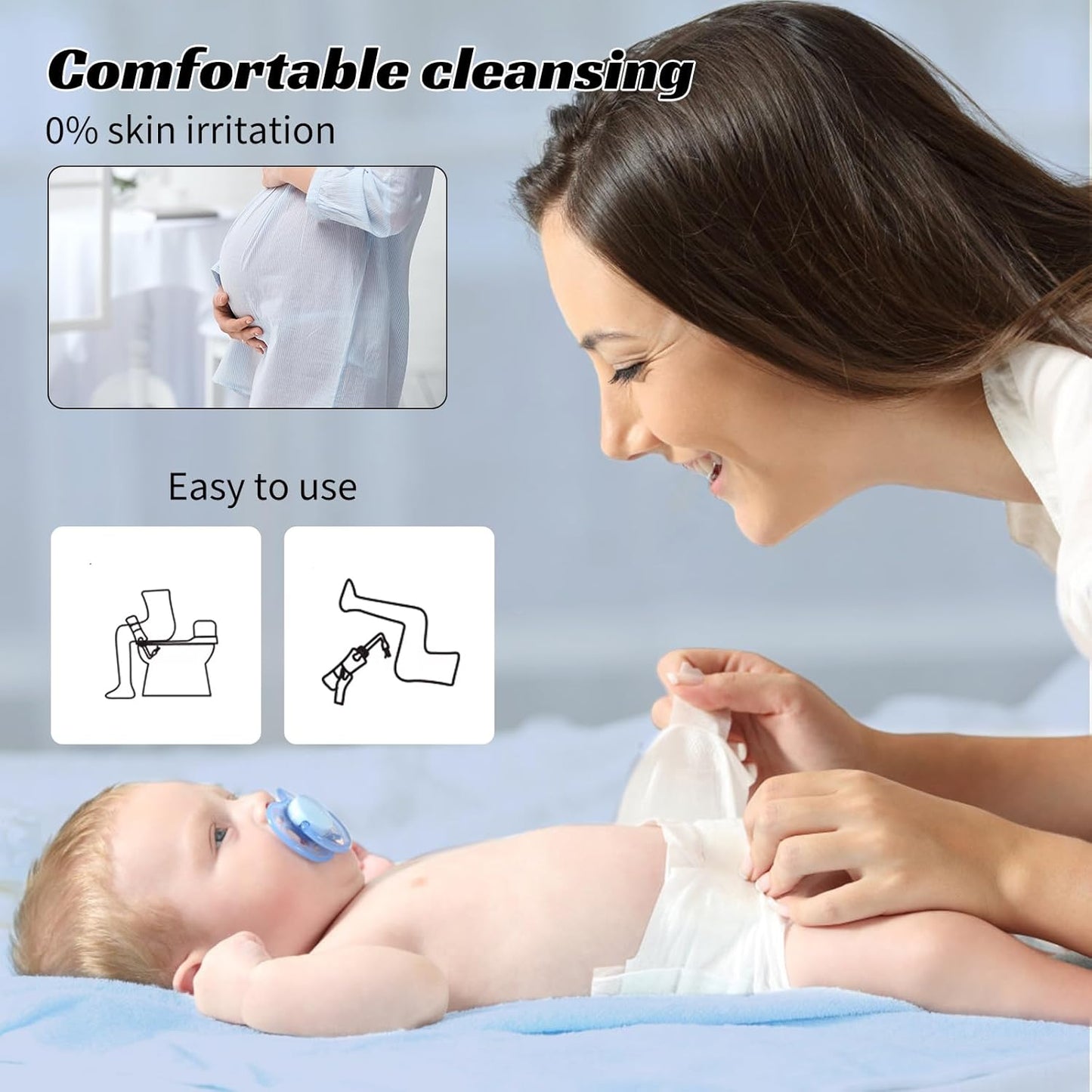 Portable Bidet for Travel, VITCOCO Rechargeable Travel Bidet Handheld Sprayer, Waterproof High Pressure Bidet for Personal Hygiene Cleaning, Soothing Postpartum Care(White)