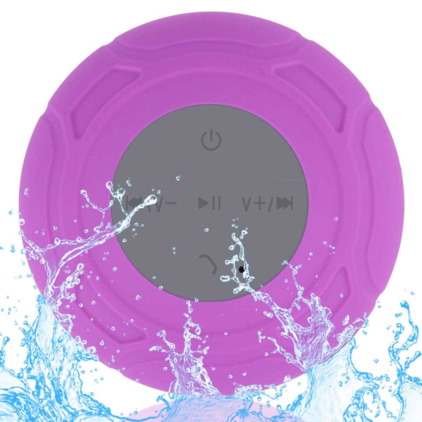 LUKADER Waterproof Bluetooth Shower Speaker Portable Wireless Water-Resistant Speaker Suction Cup,Built-in Mic Gifts for Kids Speakerphone Bathroom Kitchen - Purple -Like New