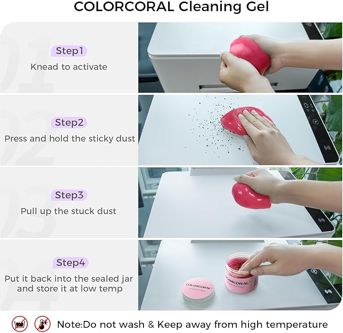 COLORCORAL 3Pack Car Cleaning Gel for Keyboard Cleaner,Lavender Scented,Watermelon Scent