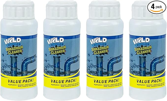 Wild Tornado Pipe Dredge, Powerful Sink and Drain Cleaner Powder, Fast Foaming Drain Cleaner for Kitchen and Pipes Cleaning Tool