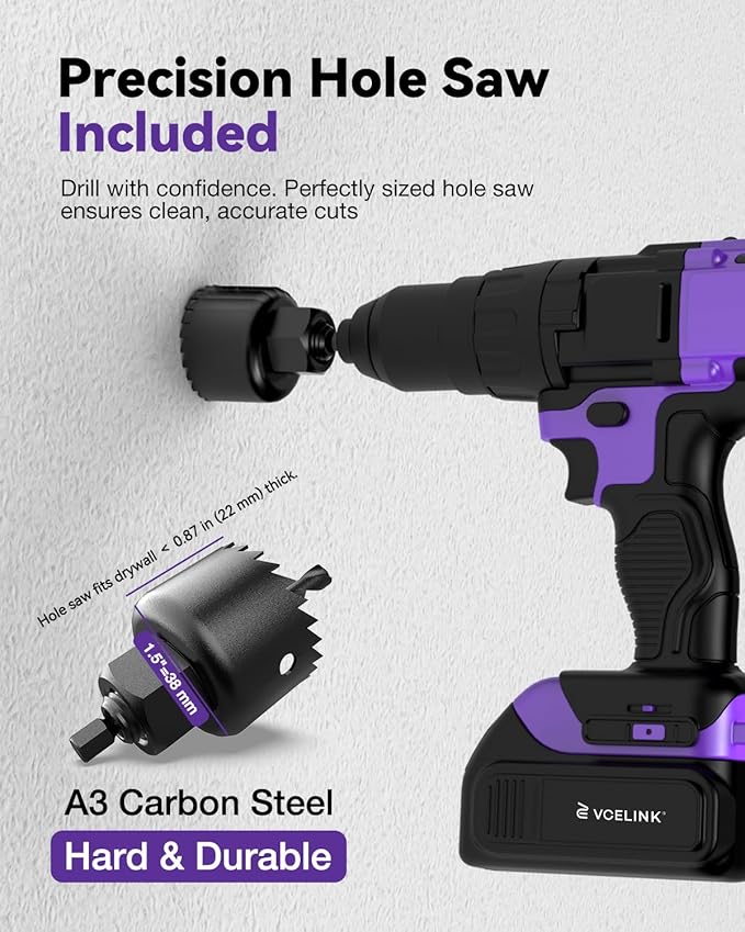 VCELINK TV Cord Hider for Wall Mounted TV, 2.36" Mini White Cable Management Kit Hides TV Wires- Push Type, 4 Pack Wall Cord Pass Throughs and 1 Hole Saw Drill- Ideal for Mounted TVs, Speakers, Desks