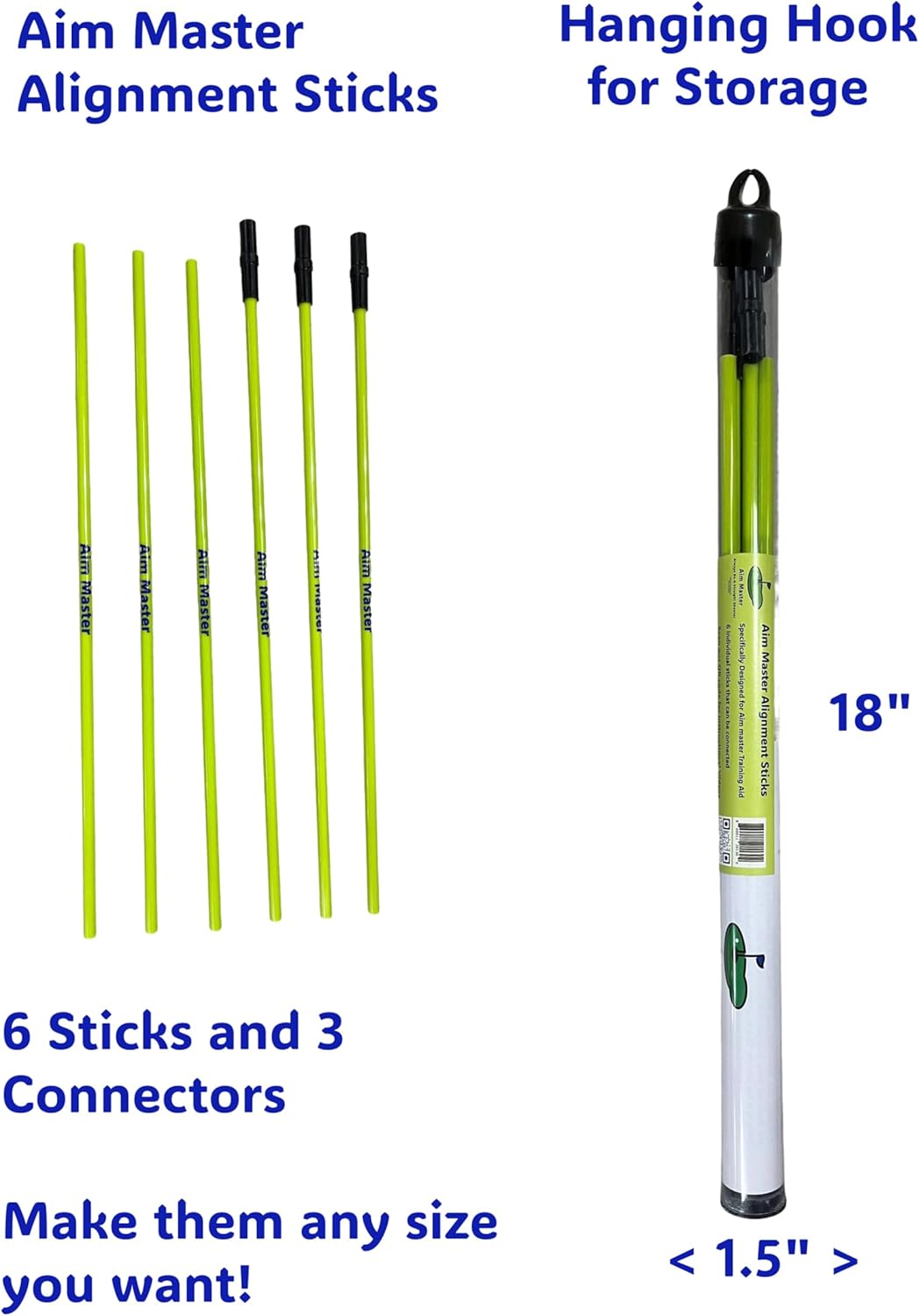 Complete Golf Training Kit with Alignment Sticks, Grip Trainer, Impact Stickers, Ball Markers, Tees, Training Aid, Repair Tool, Training Book, Yellow, ABS Plastic
