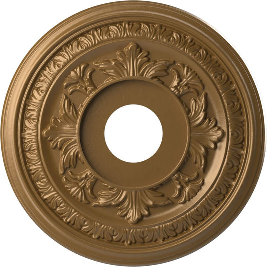 Ekena Millwork Cmp16Bacgh Baltimore Thermoformed Pvc Ceiling Medallion (Fits Canopies Up To 6 1/2), 16Od X 3 1/2Id X 1P, Metalli