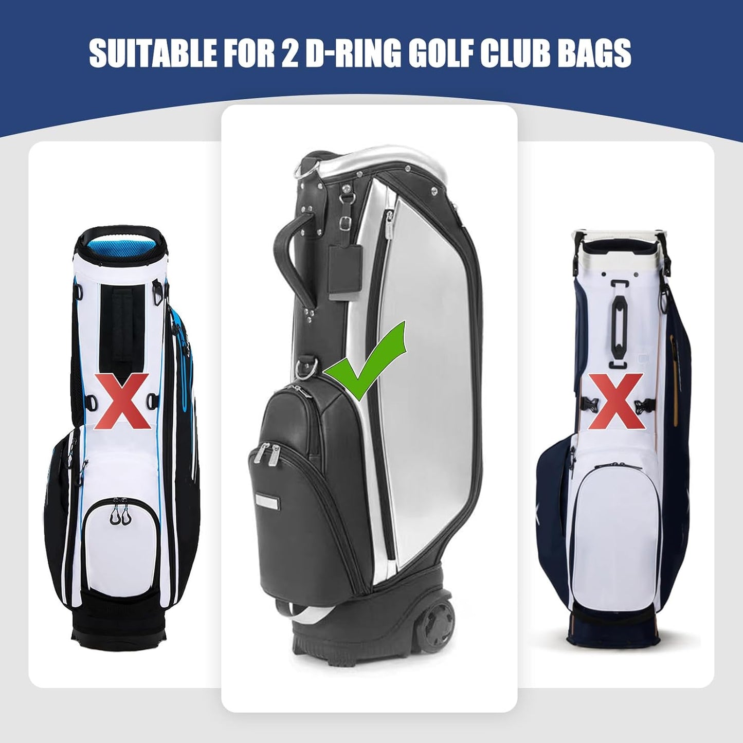 Golf Bag Strap Replacement Golf Bag Shoulder Strap Adjustable Single Padded Shoulder Strap Waterproof Golf Bag Backpack Straps (Blue-Stars)