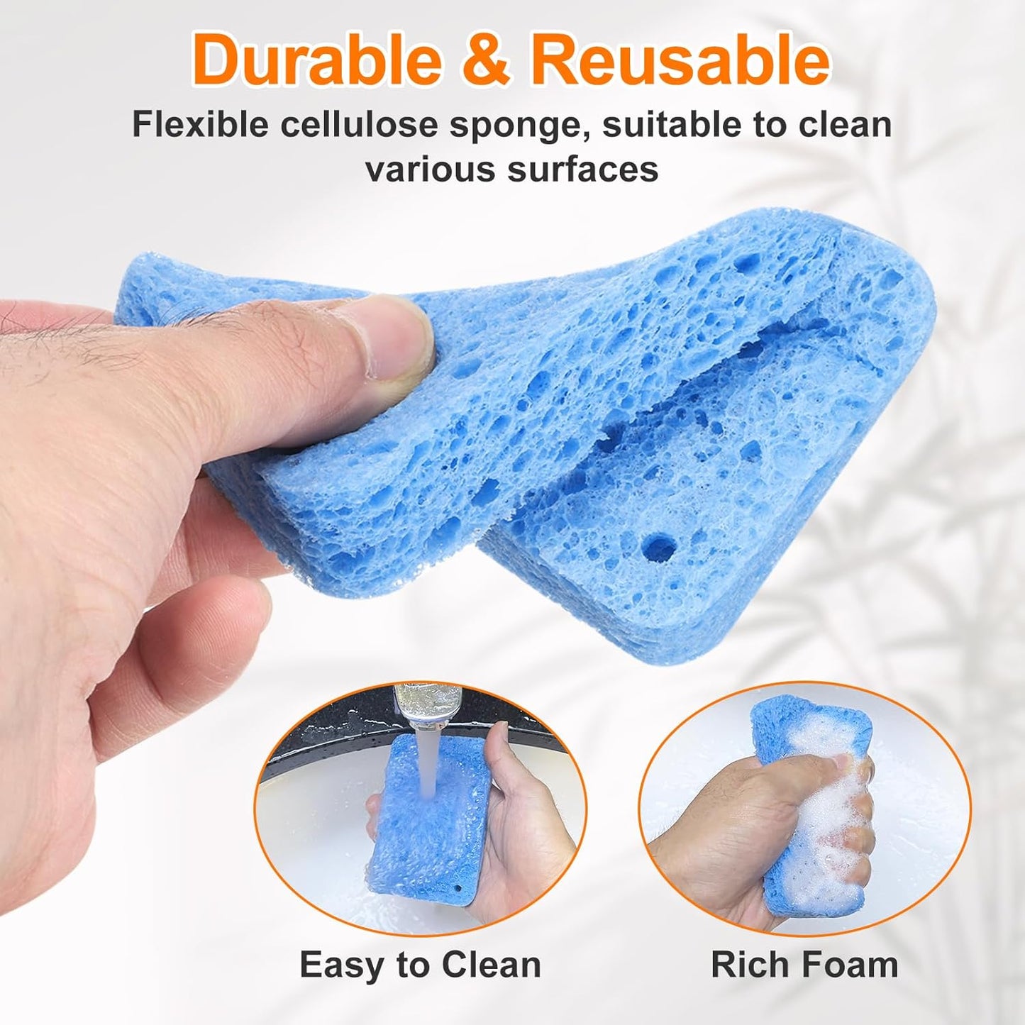 HARFINGTON 12pcs Kitchen Sponges Compressed Non-Scratch Scrub Sponge Dual Sided Cleaning Sponges with Hanging Ring for Household Use for Kitchen Household Bathroom