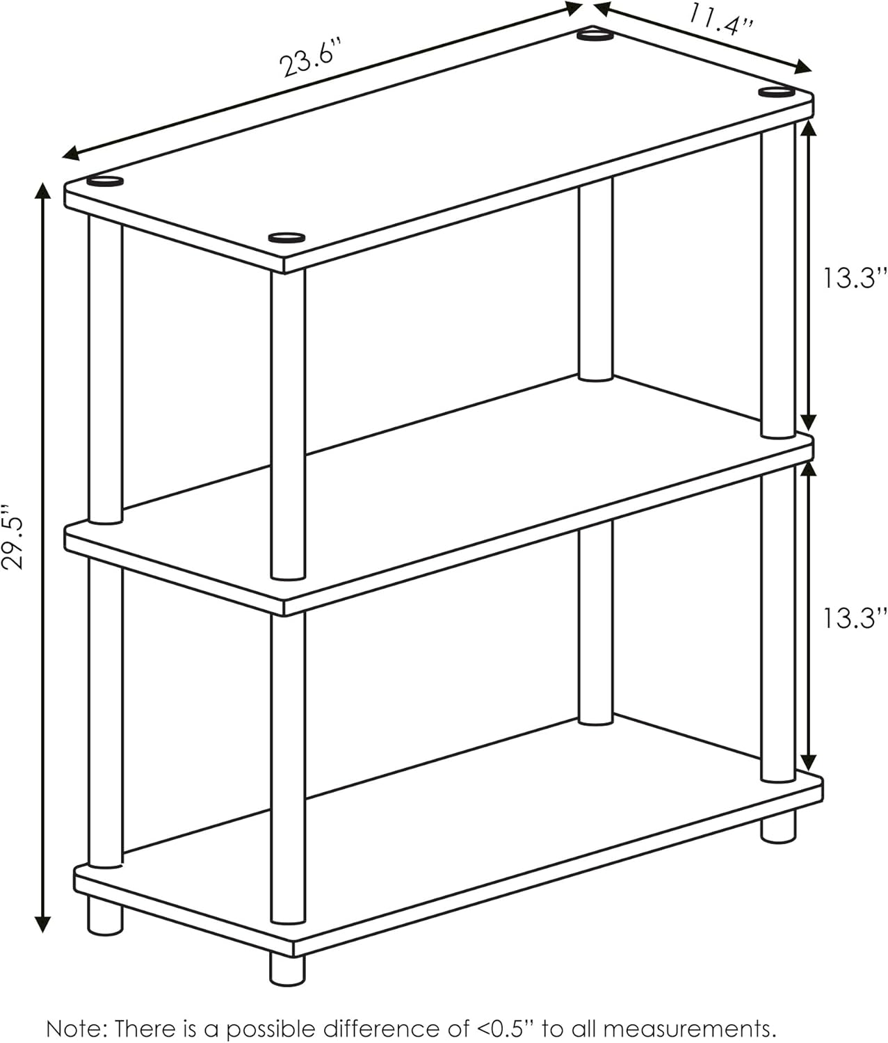 Furinno Turn-N-Tube Display Rack, 3-Tier Single, Espresso/Black