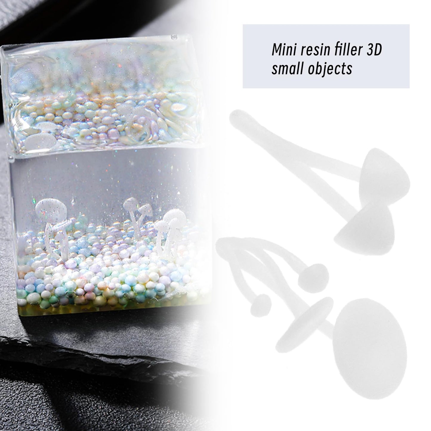 LT Easiyl 11PCS Mini Resin Fillers 3D Mushroom Rose Resin Casting Moulds Fillers Art Craft Supplies for Art Resin Crafts DIY Jewelry Making Supplies