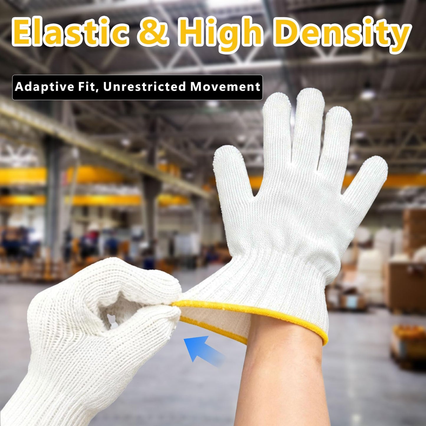 GloveRiant Unisex Cotton Work Gloves - Wear-Resistant, Anti-Slip Knitted Safety Gloves for Construction, Cooking, BBQ and Gardening (12 pairs)