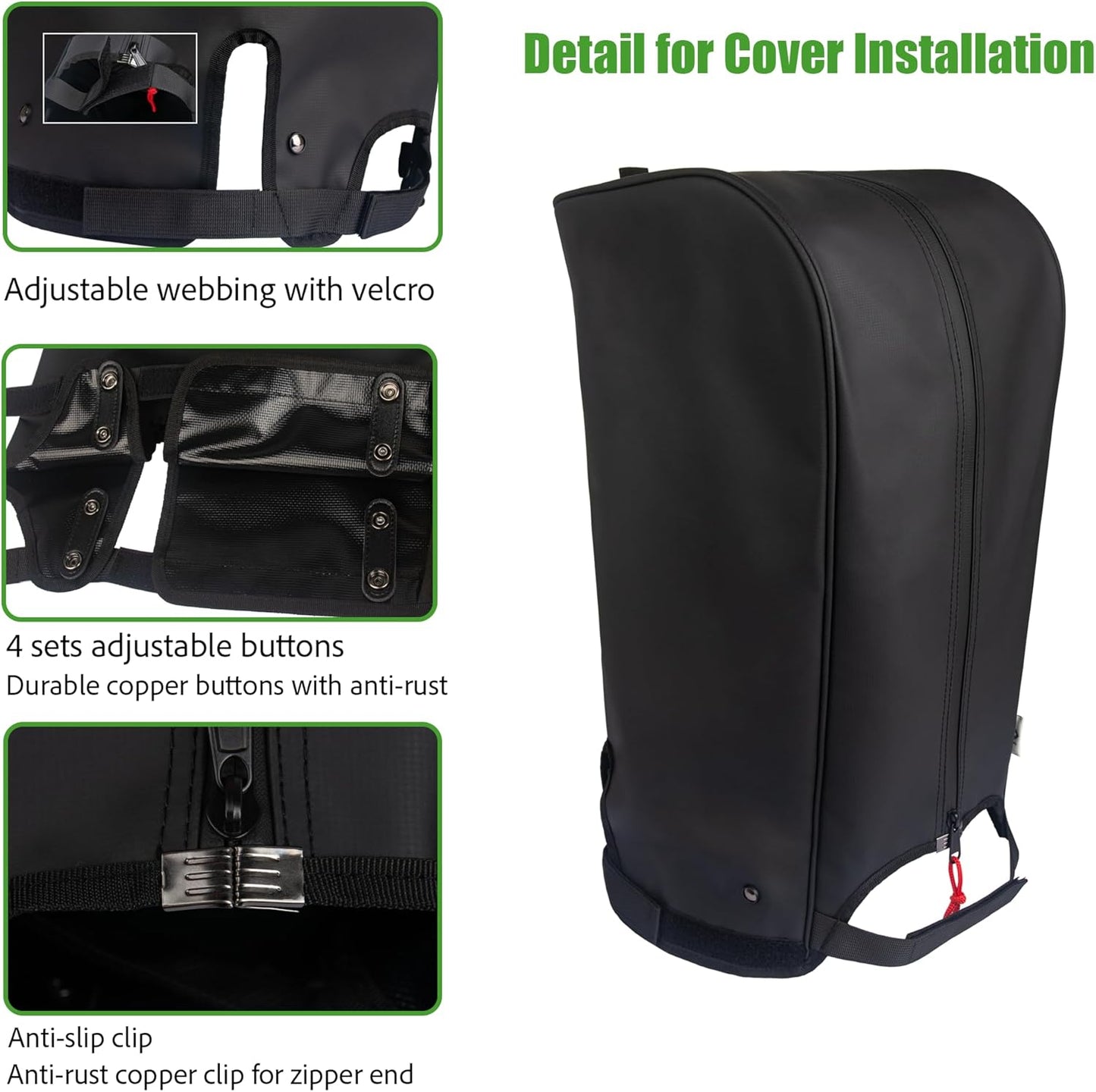 Eudora Golf Bag Rain Cover Heavy Duty Waterproof/UV Resistance Universal Fit for 8.5-9.5 inch Golf Club Head Covers (Adjustable Hood cover)