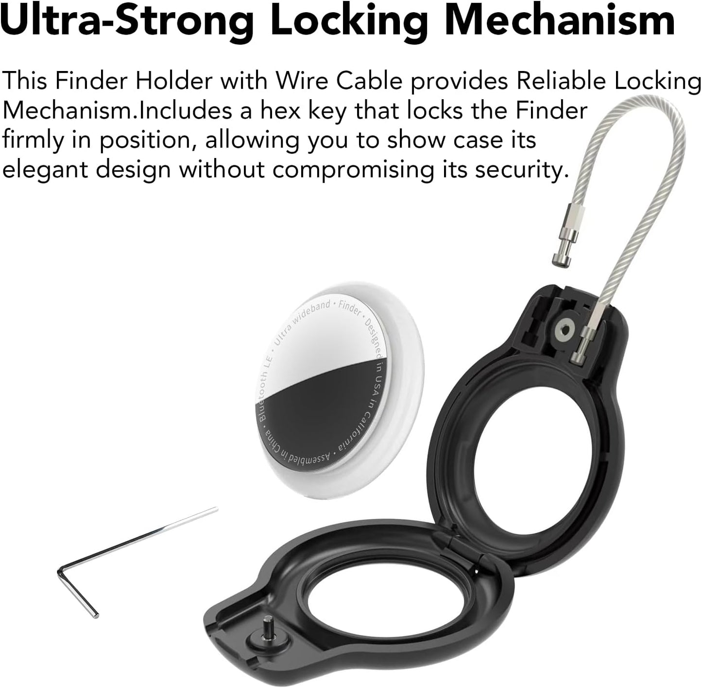 for AirTag Holder Case with Keychain, Air Tags-2 Pack for Apple Air Tag Holder with Wire Cable Lock Key Ring Chain Air Tagholder Accessories for GPS Item Tracker Kids,Keys,Luggage