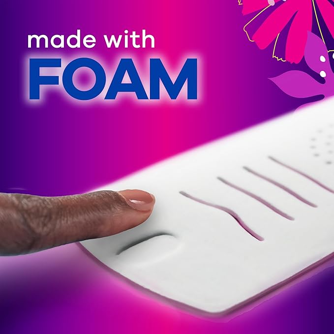 Always Radiant Feminine Pads for Women, Flexfoam Pads with Wings, Size 4, Overnight Absorbency, Lightly Scented, 60 Count (3 Packs of 20)