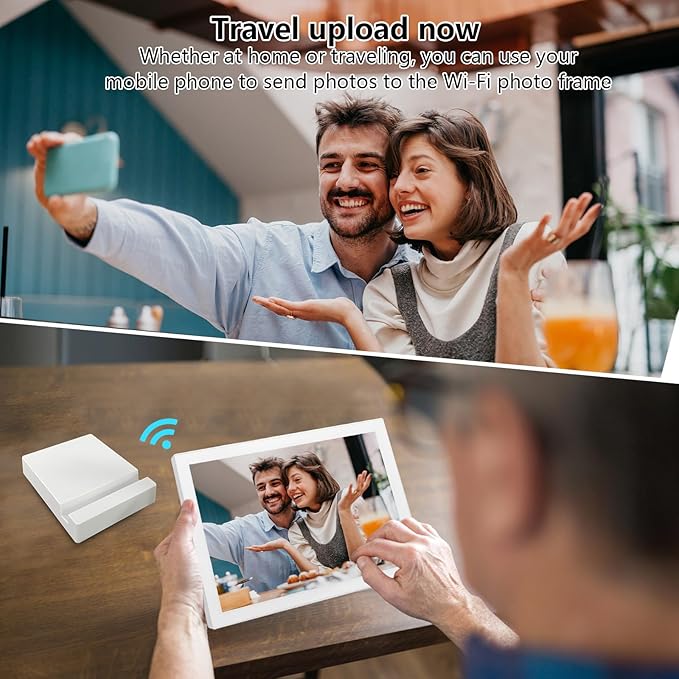 FRAMEO 10.1 Inch WiFi Digital Photo Frame with 5000mAh Battery,1280x800 HD IPS LCD Touch Screen,Auto-Rotate Portrait and Landscape,32GB Storage,Share Moments Instantly via Frameo App from Anywhere