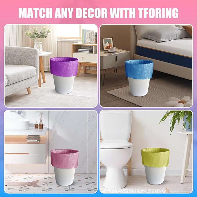 150 Count 4 Gallon Small Trash Bags - Colored Bathroom Garbage Bags Unscented Leak-proof, 15 Liter Plastic Wastebasket Can Liners for Office Bedroom Toilet and Car