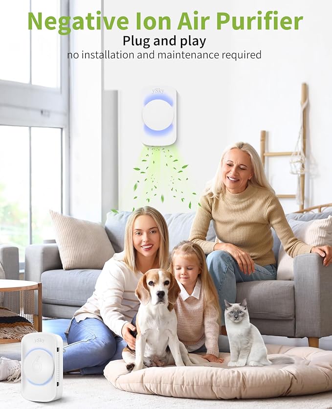 ySky Plug In Air Purifier Ionizers for Home (6 packs), Negative Ion Air purifiers,Quiet Operation Ionizers Air Freshener for home,Bathroom,Bedroom,Portable Air Purifiers for Odor,Mini Air ionizers
