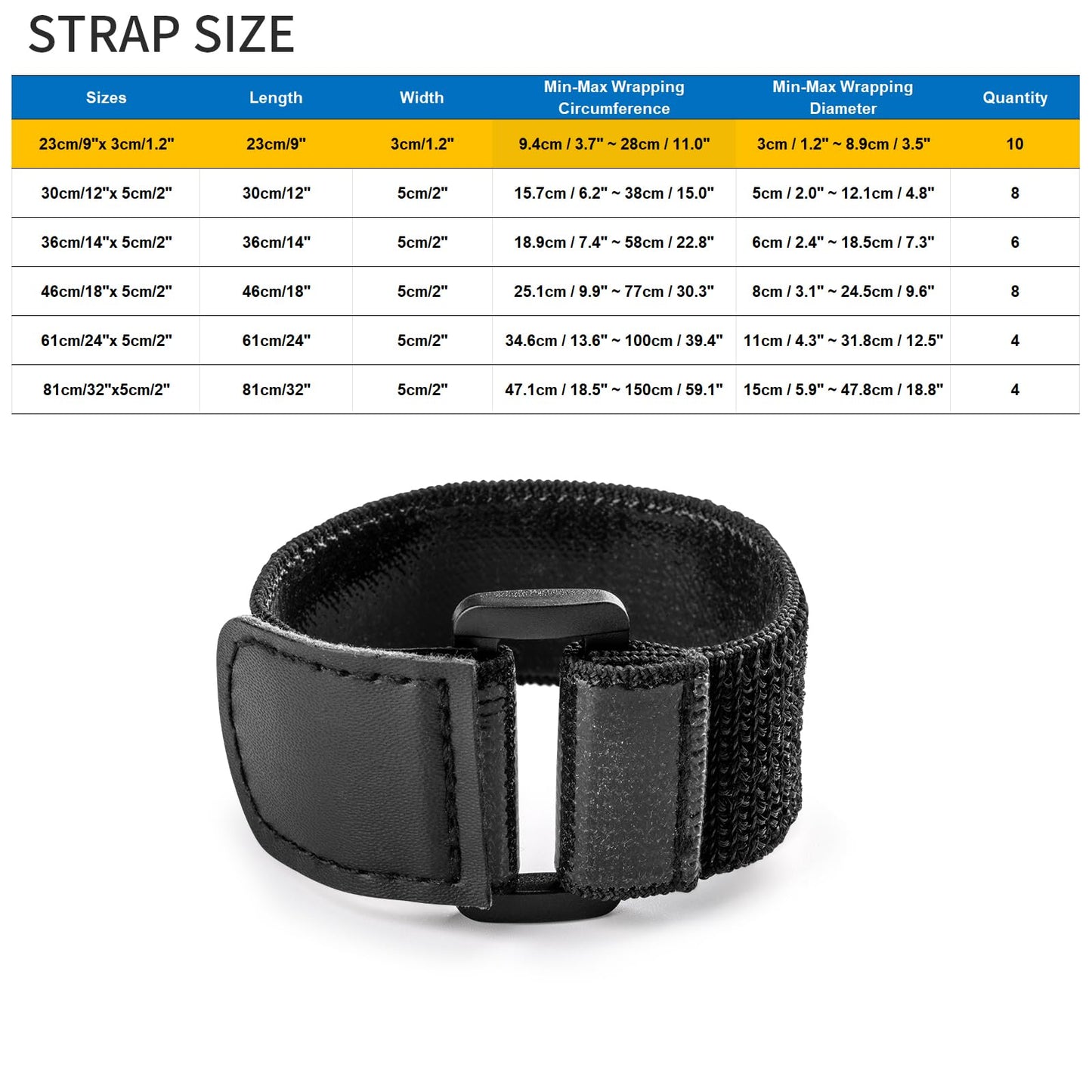 Trilancer Elastic Cinch Straps With Anti-Slip Strips, 9 X 1.2 (10 Pack) Heavy Duty Multipurpose Hook And Loop Straps For Extensi