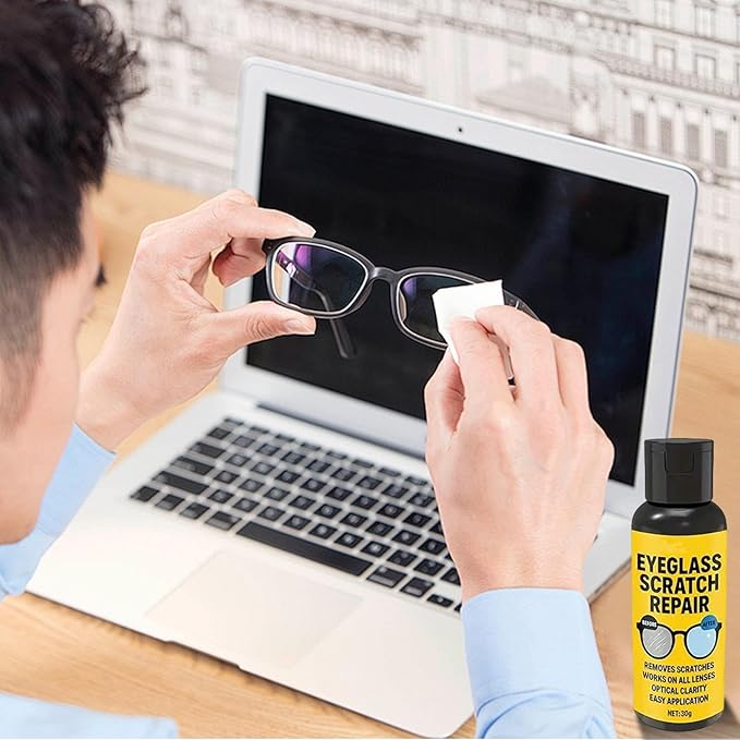 Glasses Lens Scratch Remover, Eyeglass Scratch Remover, Eyeglass Cleaner Spray, Sunglasses Cleaning Kit for Camera/Mirror/Windshield/Stove
