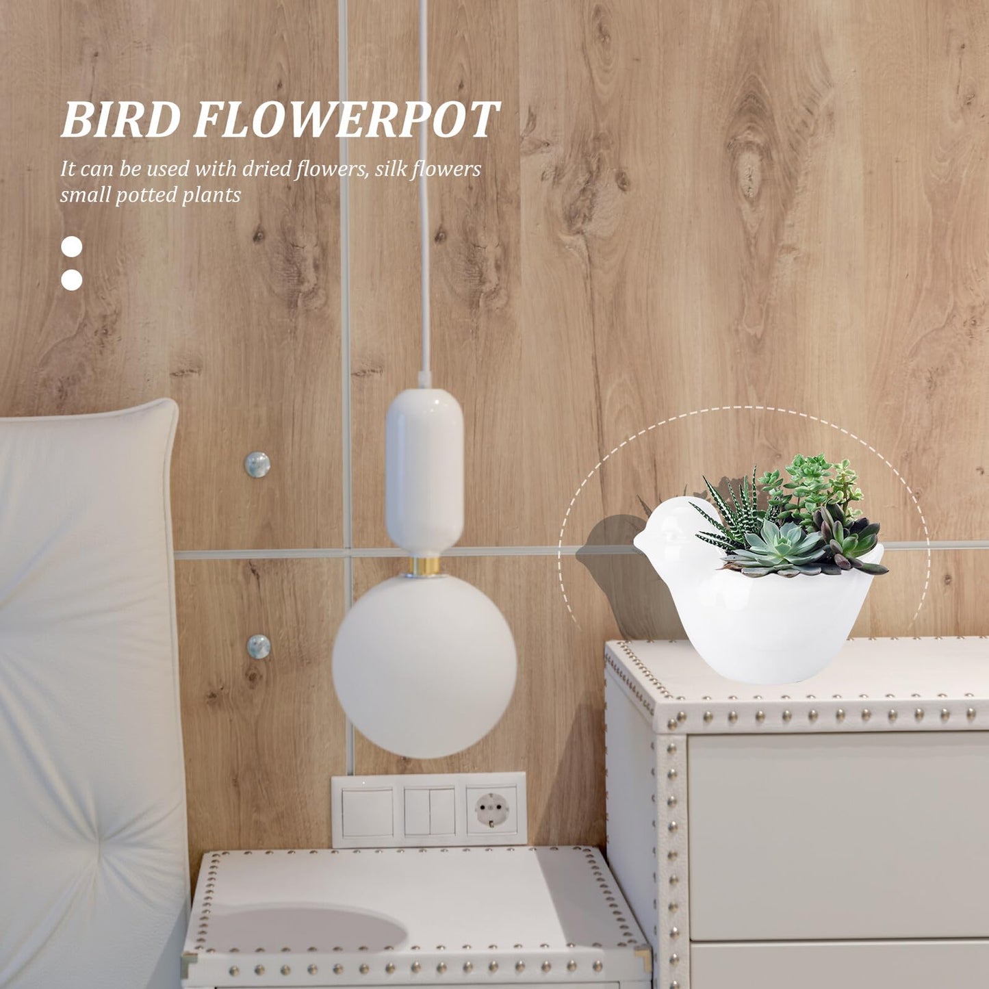 Luxshiny Ceramic Bird Flower Pot Creative Animal Modeling Succulent Planter Decorative Pot for Home Office Garden Use Unique Gift for Plant Lovers
