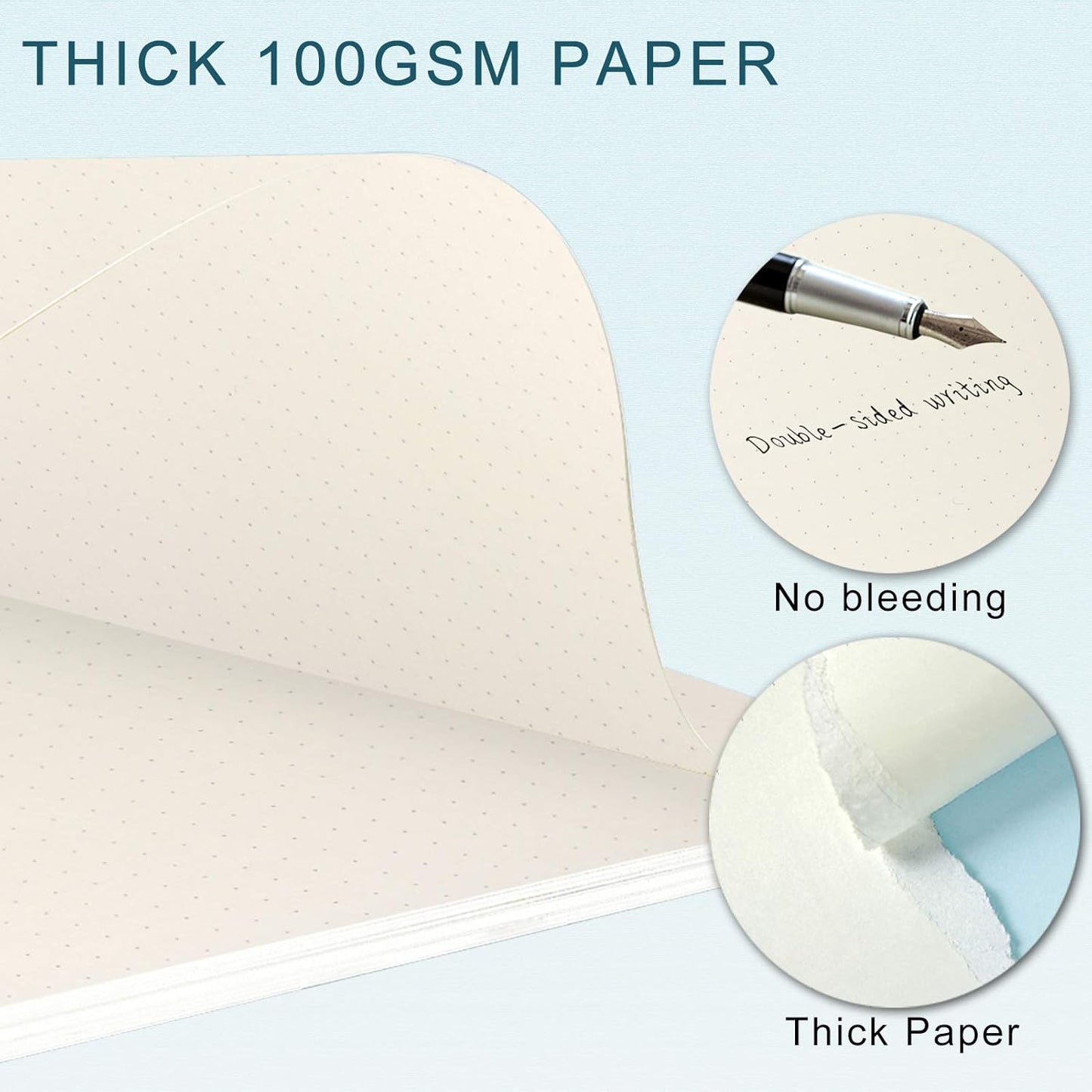 Toplive [3 Pack] A5 Refill Paper - 100GSM Thick 6 Hole Filler Inserts, 135 Sheets (270 Pages) for 6 Ring Binder Journal Notebook, Dotted