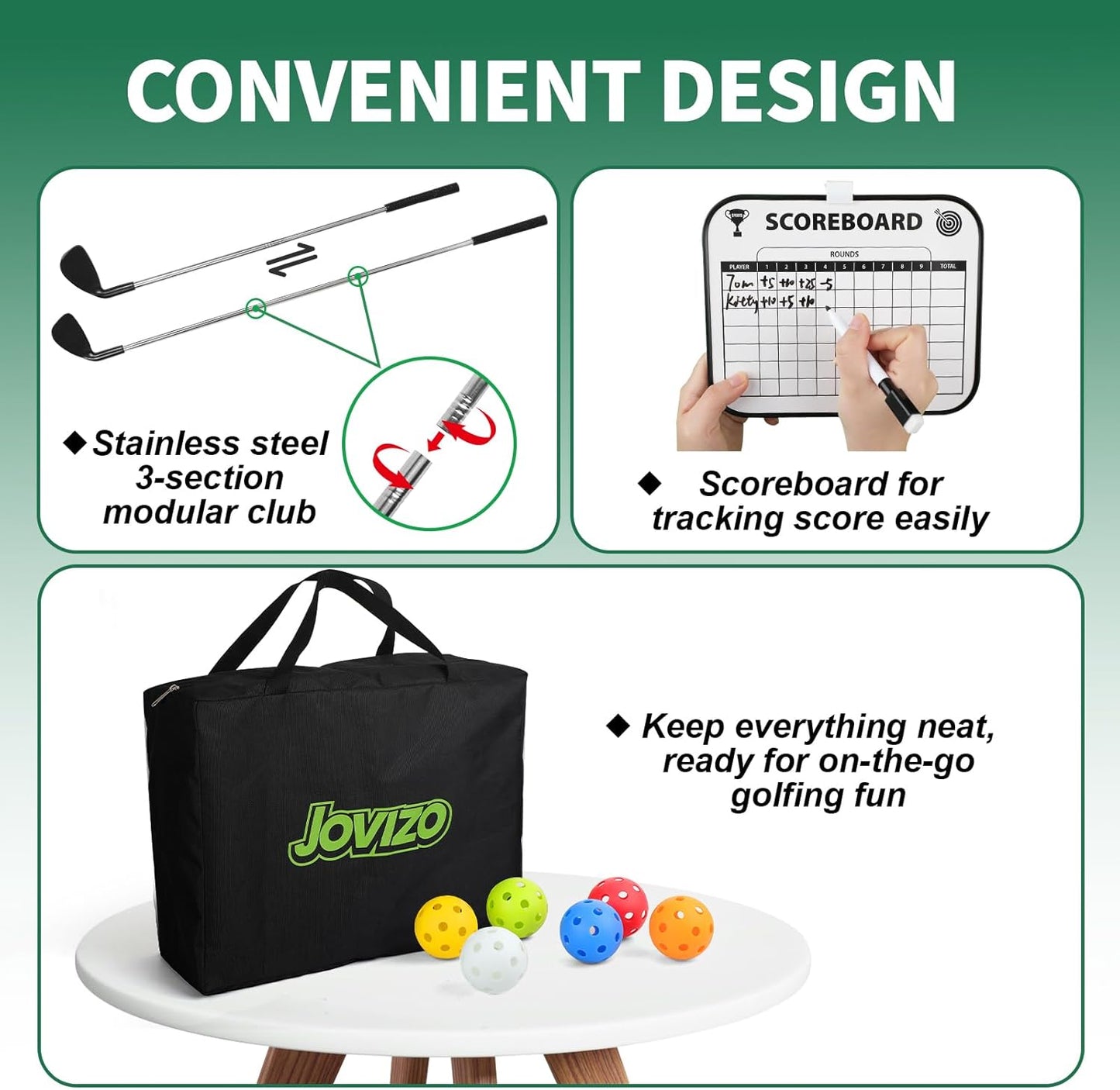 Golf Chipping Game with 1 Club & 6 Holes, Portable Golf Set for Adults Kids, Outdoor Indoor Sports Practice Toy for Family Play Yard, Backyard, Lawn, Beach