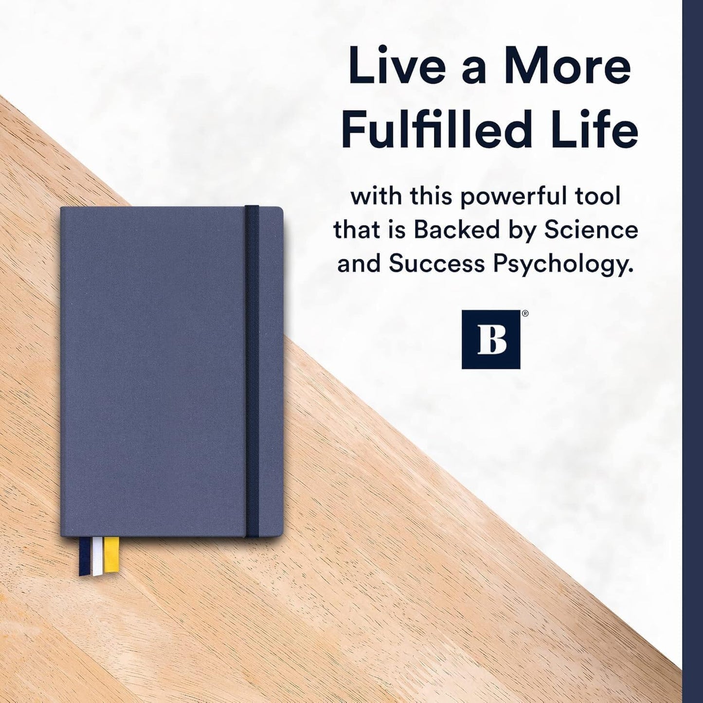 BestSelf 13-Week Self Journal & Goal Planner – Undated Daily ADHD-Friendly Journal for Men & Women | Productivity, Gratitude, Reflection & Habit Tracker | 2025 Life Organizer with Prompts, Distance Navy