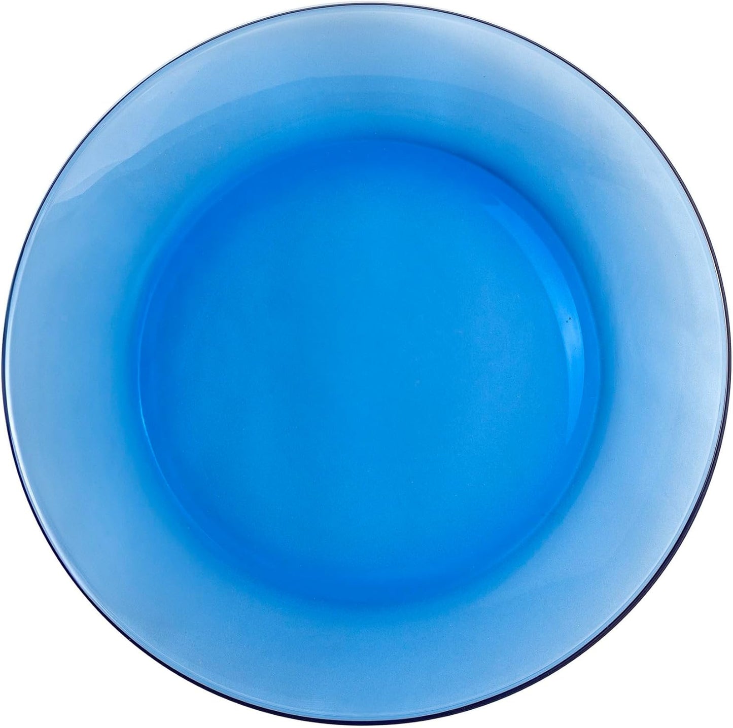 STP GOODS Glass Soup and Salad Bowl with Handles, Cobalt Transparent Glass Eating Plates, Circular Dinnerware for Salad, Bread, Dinner (Blue Set 4)