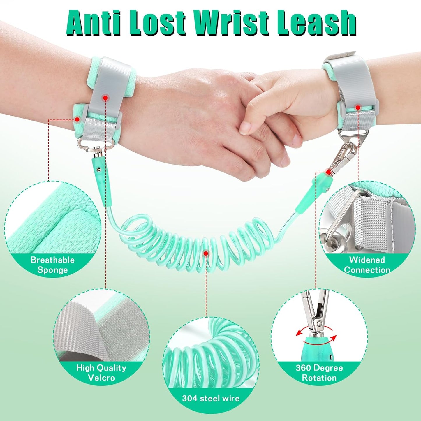 Toddler Leash for Kids-Baby Child Harness with Anti Lost Wrist Link for Boys/Girls