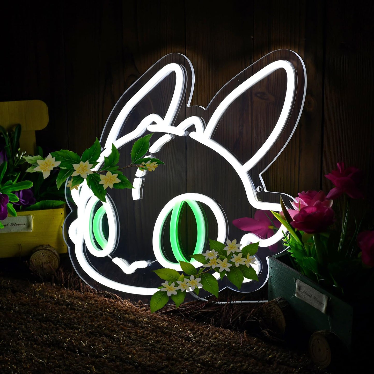 KAQRI Dragon Neon Sign, LED Light for Wall Decor, Fantasy Bedroom Decor for Kids & Gamers, 13" x 12.4", Dimmable USB Powered, White Green(plants not included)