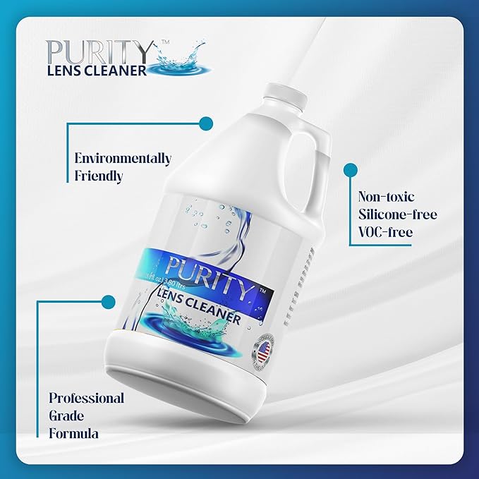 Purity Eye Glasses Lens Cleaner - Refill Eyeglass Lens Cleaning Bottle - Safe for All Lenses (AR Coated Included), Eyeglasses and Screens - Made in USA - Clear, 1gal
