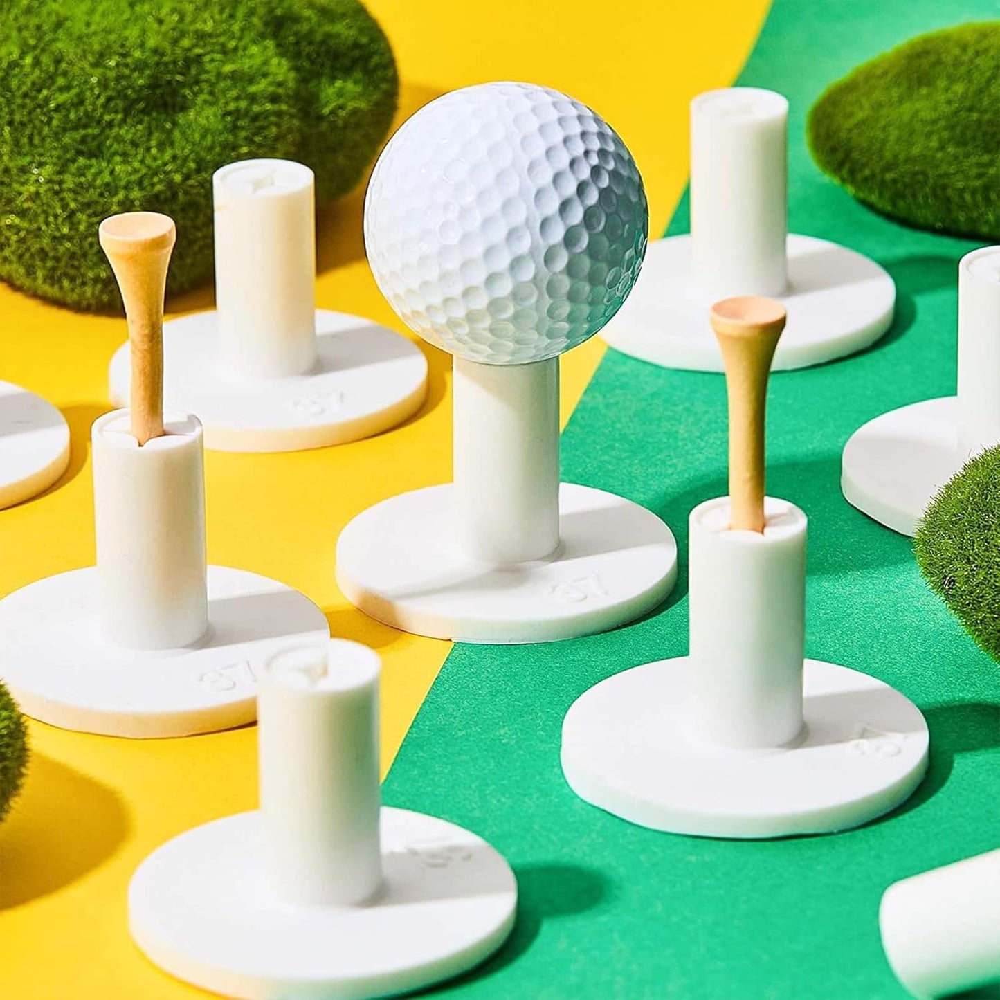 Rubber Golf Holder Set for Driving Range, Golf Rubber Tees Practice for Golf Hitting Mats Outdoor Indoor, 1.5 Inch Holder Tees, Universal with Artificial Turf Golf Mats