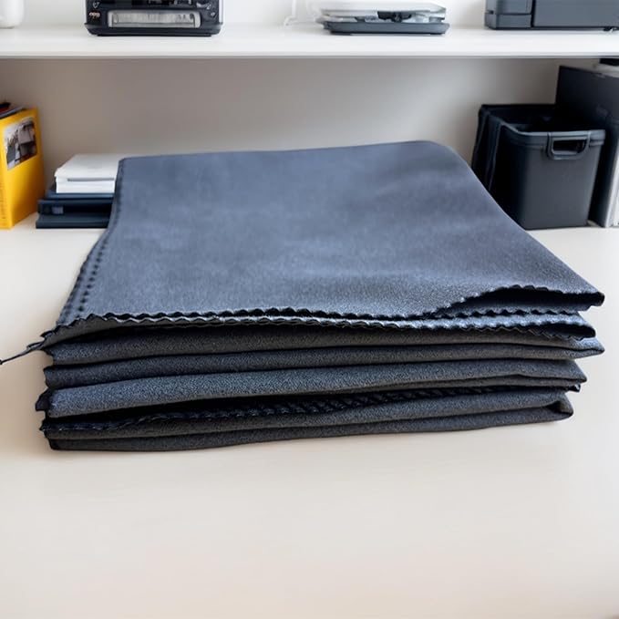 Silicone Gun Cleaning Cloth Set, 12 x 12 inch, 5-Pack, Gray, Lint-Free for Firearms and Tools