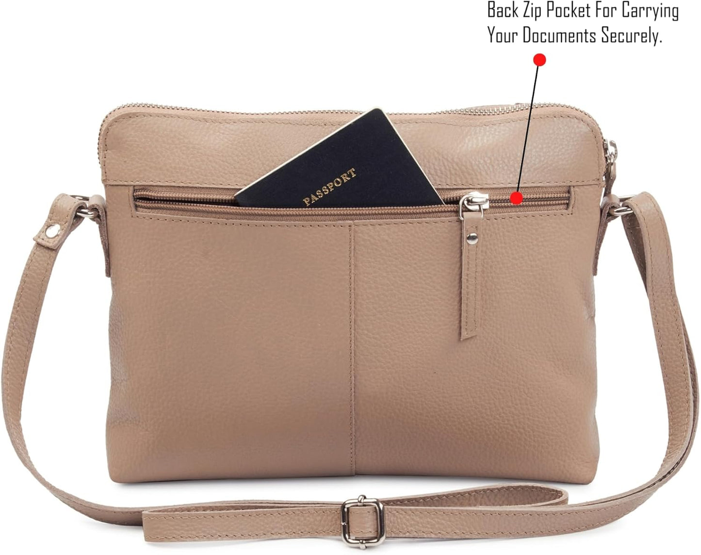 Wise Owl Accessories Small Soft Pebbled Real Leather Crossbody Handbags Purses Sling Crossover Shoulder Bag