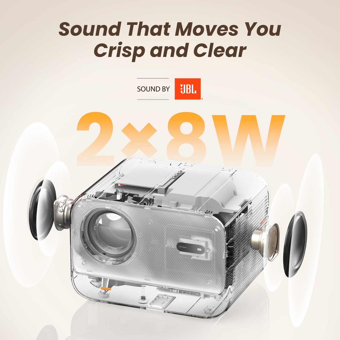[Sound By Jbl & Seamless Autofocus] Yaber 1080P Projector With Wifi 6 And Bluetooth, Portable Outdoor Movie Projector, Home Thea
