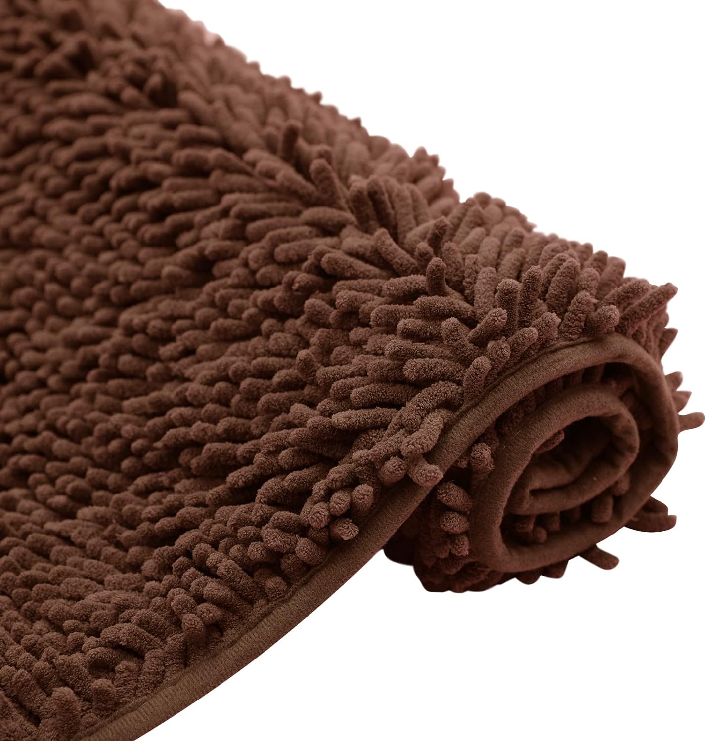 Non-Slip Bath Rug,Extra Soft Microfiber Bedroom Shag Carpet with Anti-Slip Backing,Water/Dust Absorbent Fast Dry Shower Mat,Sound Insulated Stairs Pad,Machine Washable (Coffee,23 x 35 Inches)