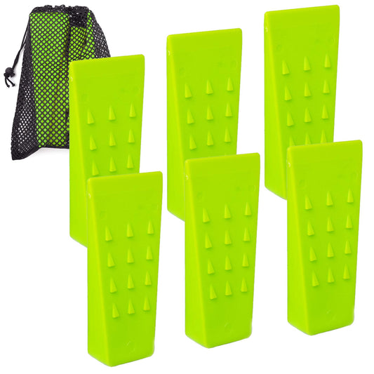 AR-PRO 6 Pack Tree Felling Wedges with Spikes for Safe Tree Cutting – 5.5” Wedges with Storage Bag; 6 Felling Dogs to Guide Trees Stabilize and Safely to Ground for Loggers and Fallers