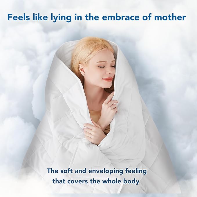 Topcee Weighted Blanket for Adults (15 lbs, 60" x 80") Queen Size Soft Cooling Heavy Blanket Sleeping, Apply to 130-160 lbs Body, Thick Breathable Blanket with Glass Bead, Easy Care