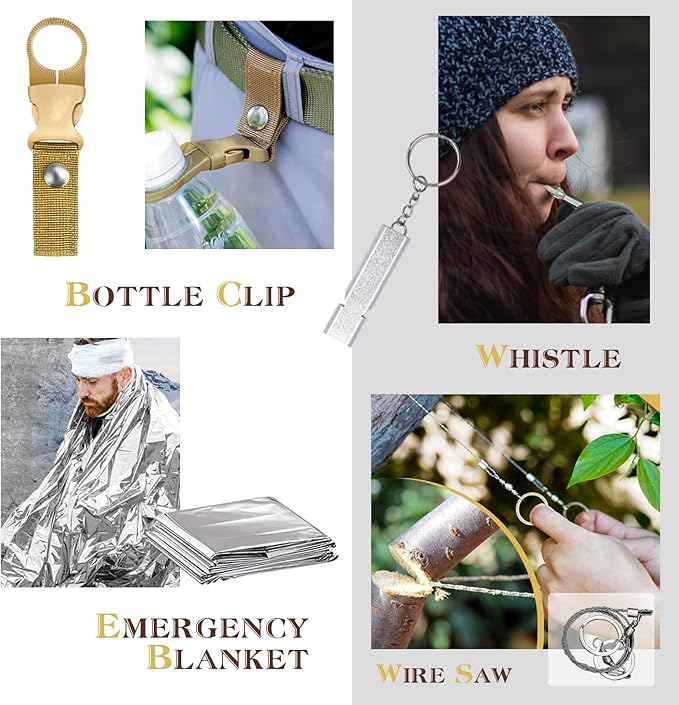 Gifts for Men Husband Dad Christmas, Survival Kit, Emergency Survival Gear and Equipment 14 in 1, Stocking Stuffers Birthday Gifts for Him Boyfriend, Hunting Fishing Camping Accessories, Cool Gadget