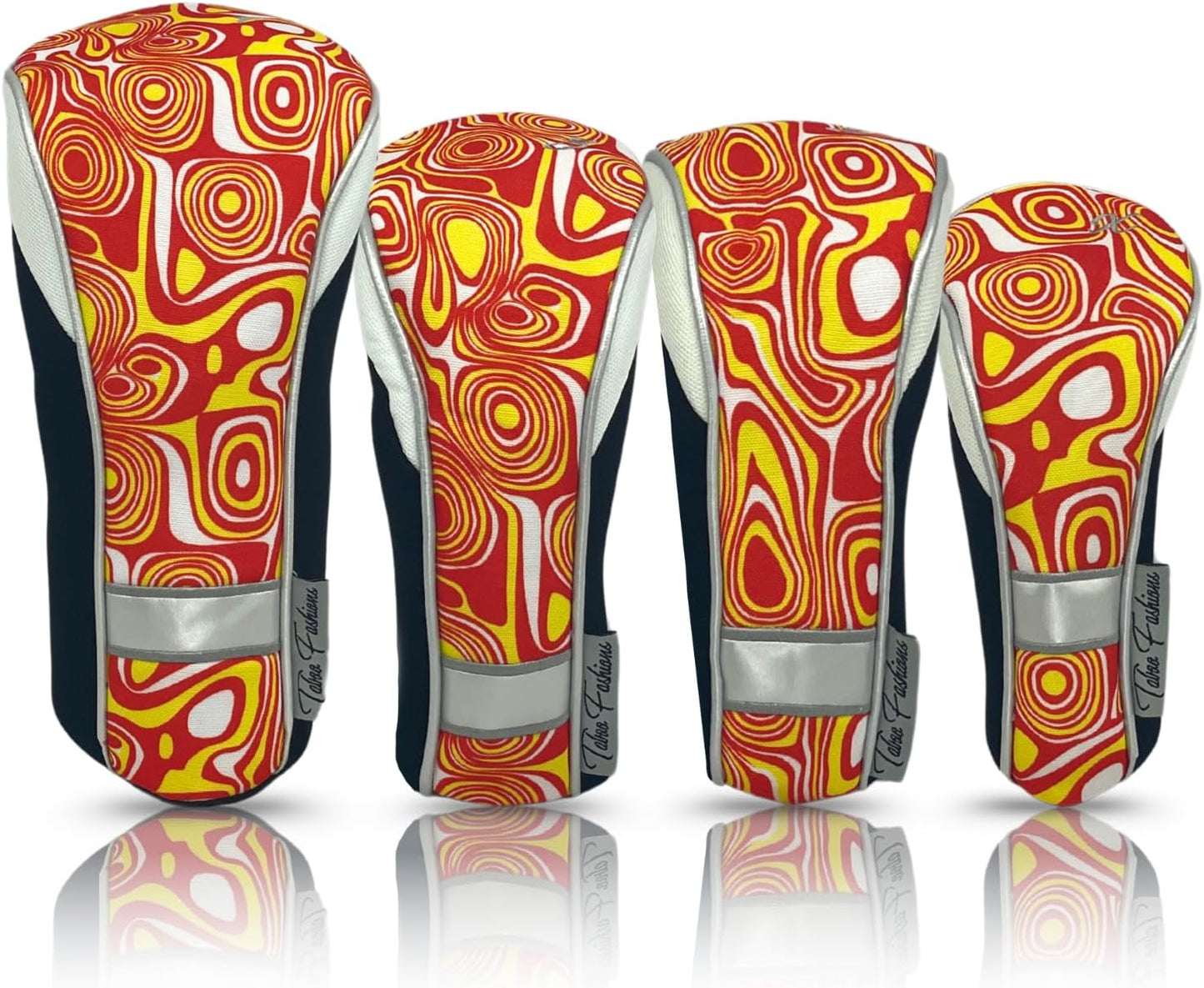 Taboo Fashions Monaco Golf Club Covers for Women - Numbered Golf Headcovers Set for Driver, Fairway and Hybrid Clubs - Weather Resistant, Pack of 4