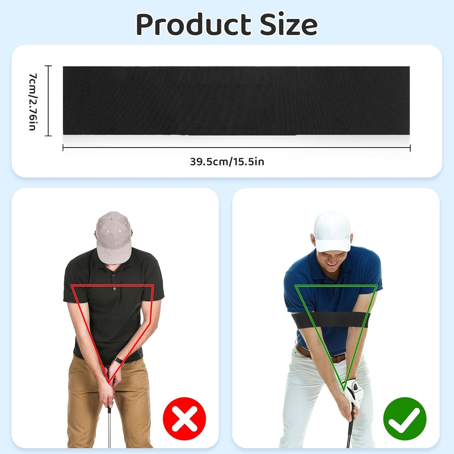 HOMIEE Golf Rope Swing Trainer Set, Golf Swing Training Aid & Swing Correcting Arm Band, Improve Speed, Tempo, Rhythm, Flexibility and Strength, Golf Gifts for Golfers of All Levels