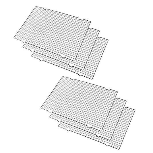 Haploon 6 Pcs Baking Racks Cooling Rack for Baking，Black Heavy-Duty Wire Cooking Rack Baking Racks for Roasting Cooking Grilling Drying Fits Small Toaster Oven, Dishwasher Safe （16 x 10 Inch）