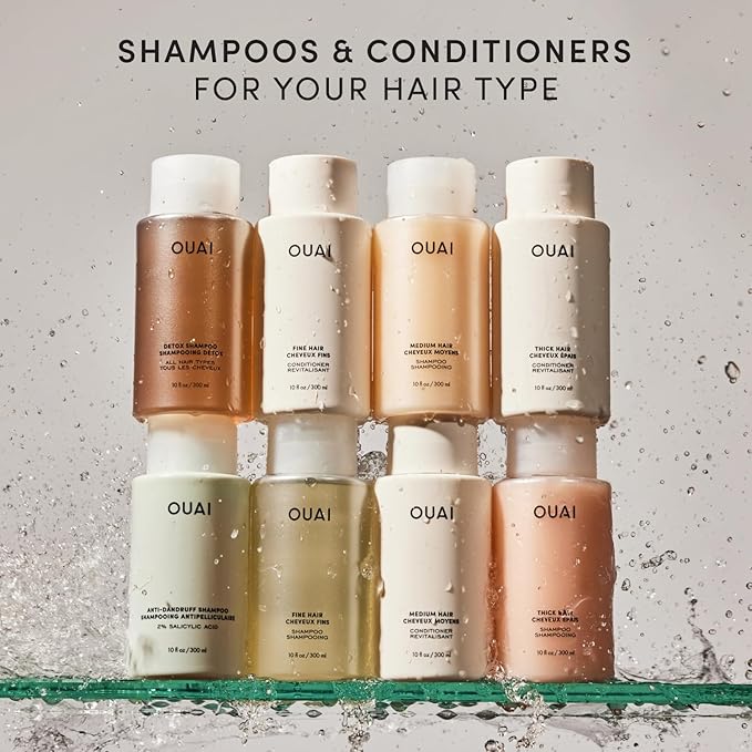 OUAI Medium Conditioner Travel Size - Hydrating Hair Conditioner with Coconut Oil, Babassu Oil, and Keratin - Strengthens, Repairs and Adds Shine - Paraben and Phthalate Free Hair Care Products (3 Oz)
