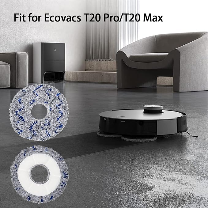 6pcs/Set Pad Floor Washer Cloth for T20 X1 Robotic Replacement Mop Wet Mopping Pads Washable Reusable Microfiber Cleaning Pads Mop Replacement