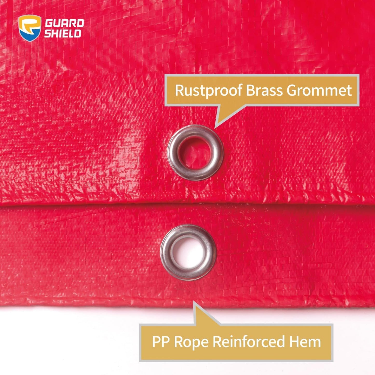 GUARD SHIELD Red Tarp 6x8 Feet Tarps High Visibility Outdoor Poly Cover Lightweight 6mil