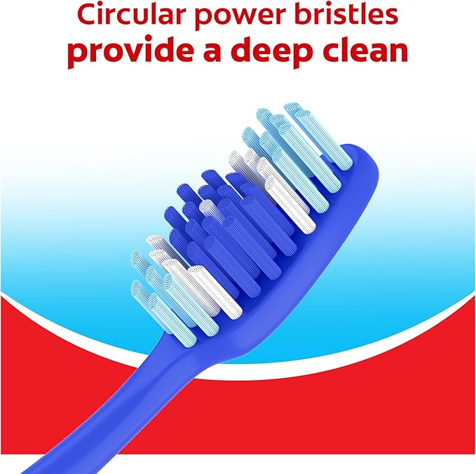 Colgate Extra Clean Toothbrush, Medium Toothbrush for Adults, 6 Count (Pack of 12)