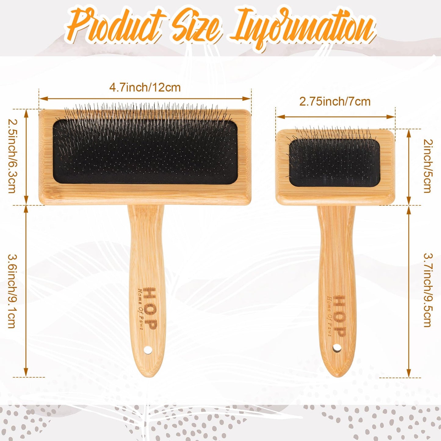 Rtteri 4 Pcs Wooden Wool Carder Hand Carders Slicker Brush Wool Carding Brush Needle Felting Tool for Yarn Weaving Blending Roving Craft Project Kit Supplies Pet Grooming, 2 Sizes
