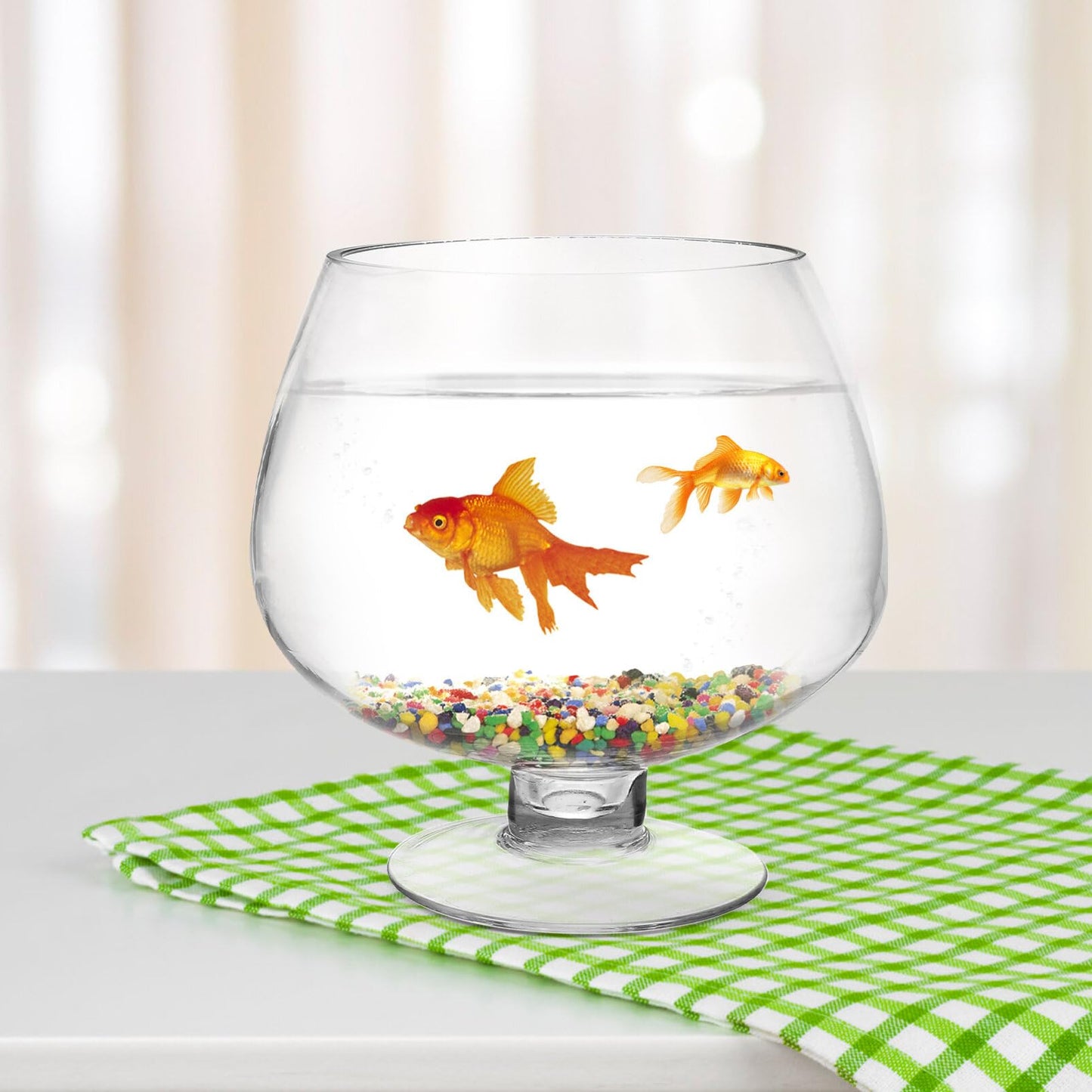 GANAZONO Clear Bubble Bowl Glass Fish Bowl Terrarium Globe Flower Vase Hydroponic Vase Goblet Beer Glass Centerpiece for Home Office Wedding Party Tabletop Decor 6.68inches