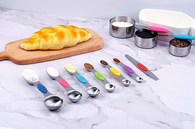TILUCK Measuring Cups and Spoons Set, Stainless Steel, Kitchen Utensils for Cooking and Baking (14)
