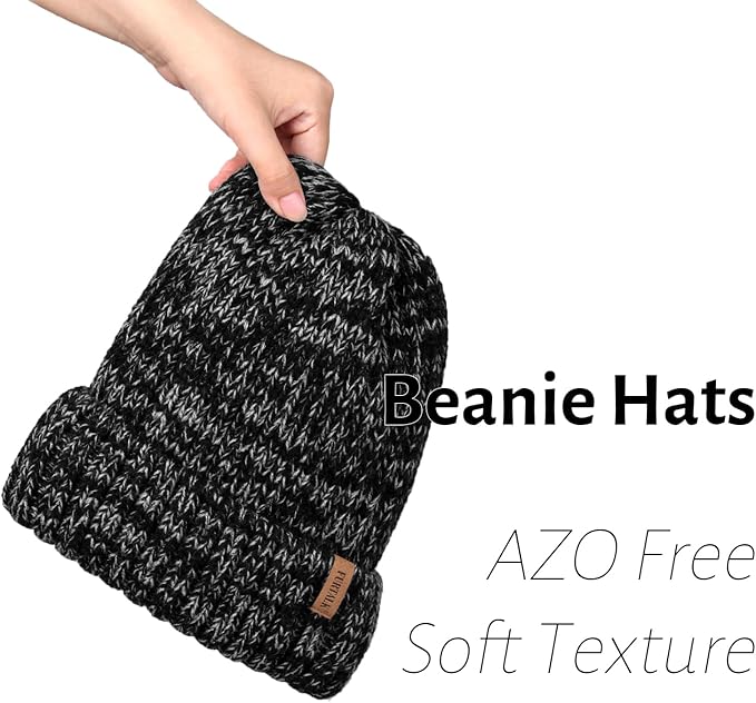FURTALK Winter Hats for Women Fleece Lined Beanie Knit Chunky Womens Snow Cap