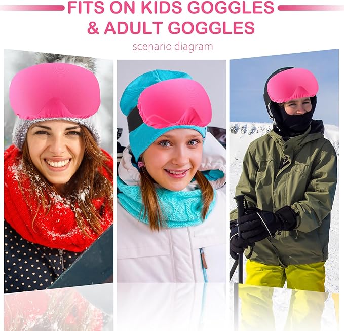 Civaner 4 Pieces Ski Snowboard Goggle Cover Sleeve Goggle Cover Microfiber Protective Lens Scratch Dust Protection for Travel